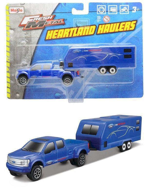 Miniatura em Metal Caminhonete + Trailer - Fresh Metal Heartland